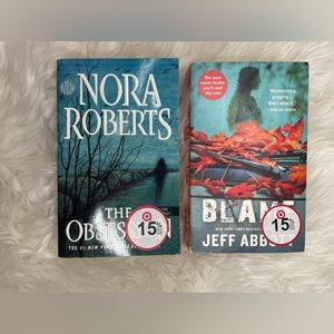 2 chapter‎ books- the obsession by Nora Robert’s and Blame by Jeff Abbott